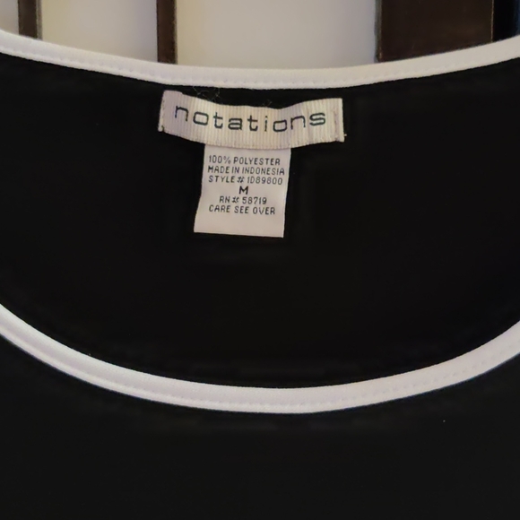 Black Dress with Round Collar and White Trim - Picture 4 of 5